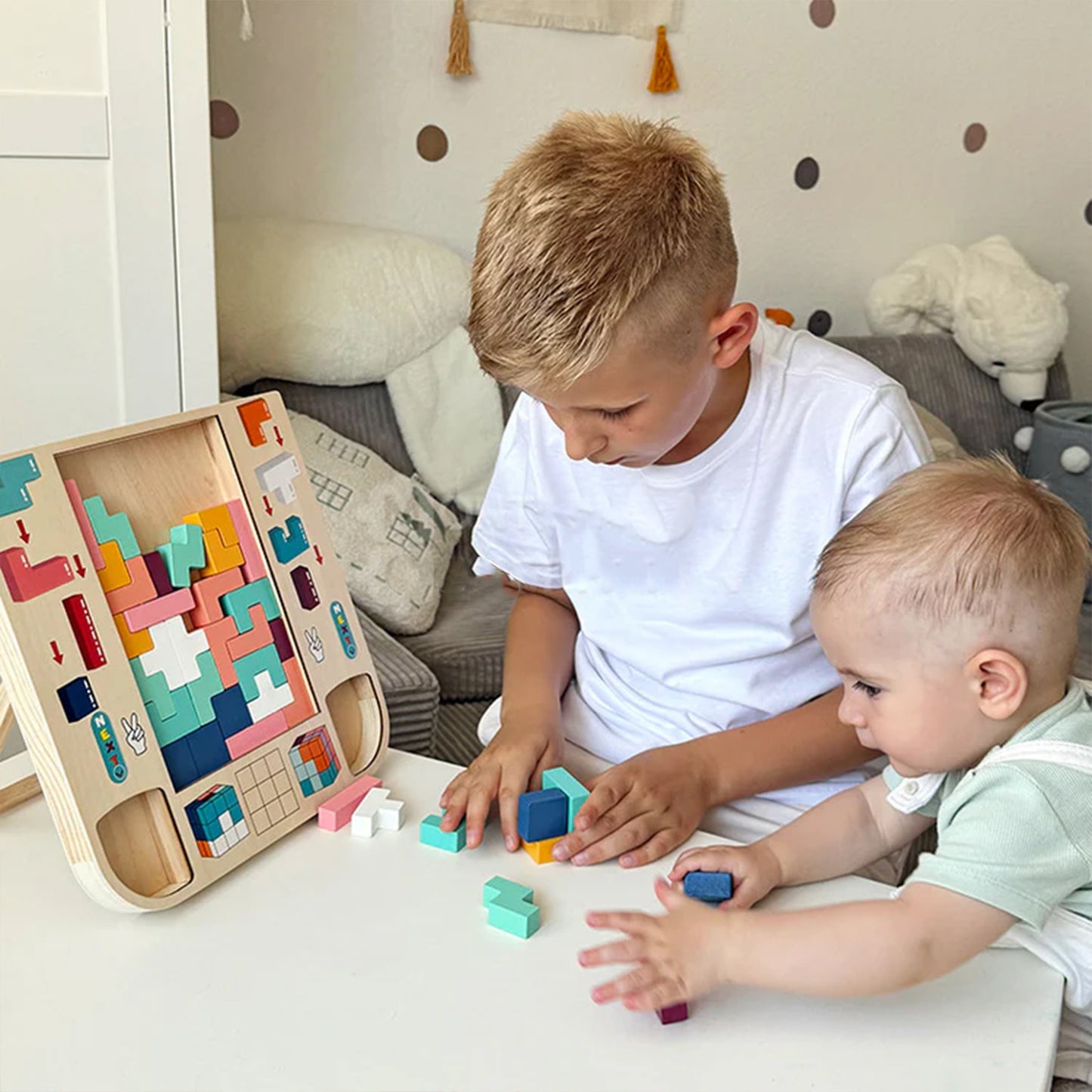 Tetris en bois Montessori